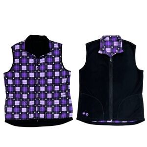Reversible Black & Purple The Animal Rescue Site Paw Print Vest Size Large